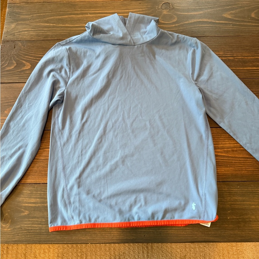 Cotopaxi boys M blue Long Sleeve hoodie with Orange Accent